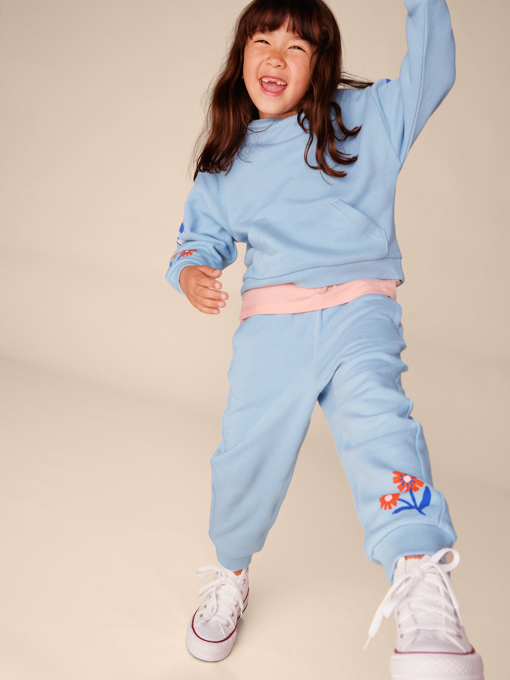 Floral Sleeve Kanga Popover - Scenic Blue