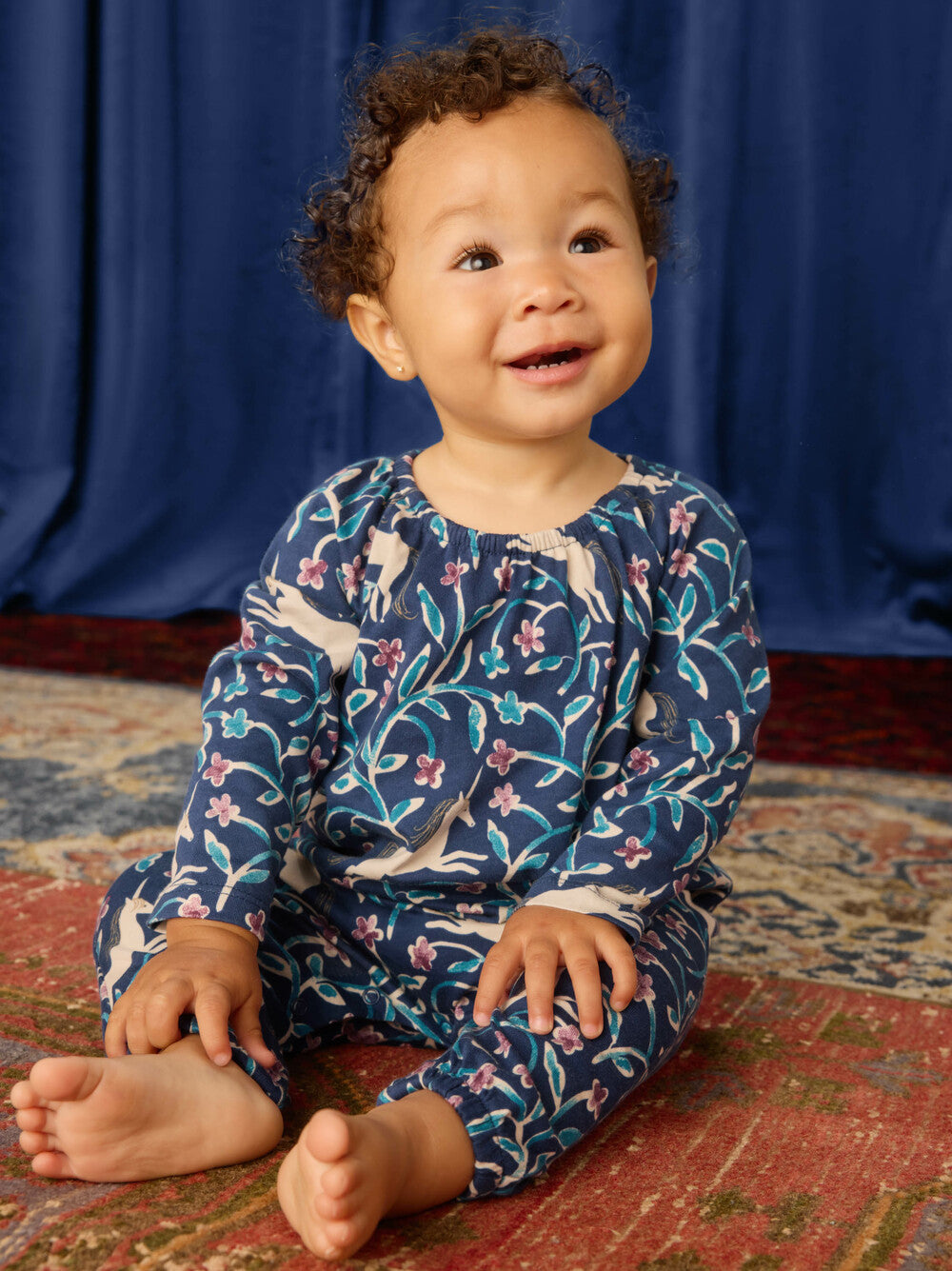 Raglan Baby Romper - Unicorn Tile