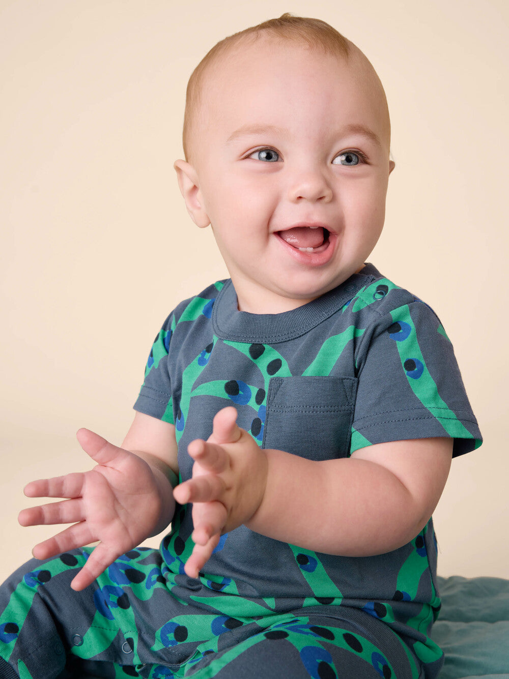 Pocket Baby Romper - Spotted Palms