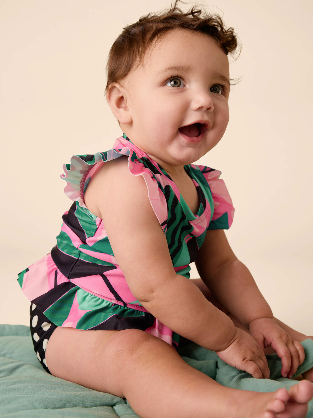Short Sleeve Baby Swim Set - Bossa Nova Foliage
