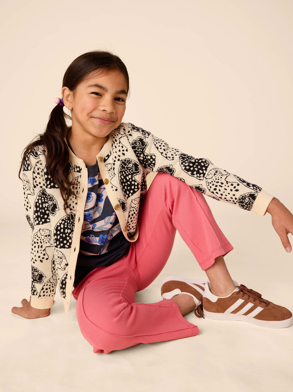 Iconic Toddler Cardigan - Block Print Jaguars