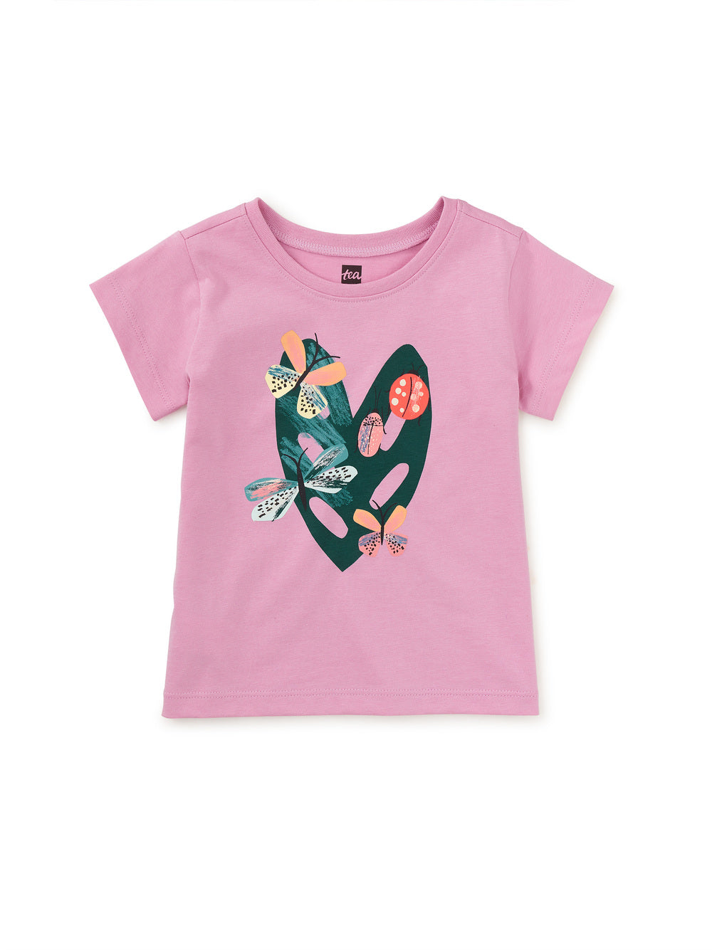 Painted Insects Graphic Baby Tee - Mauve Mist