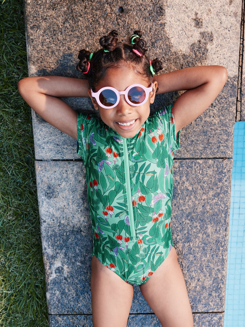 Rash Guard One-Piece Swimsuit - Jungle Botanical