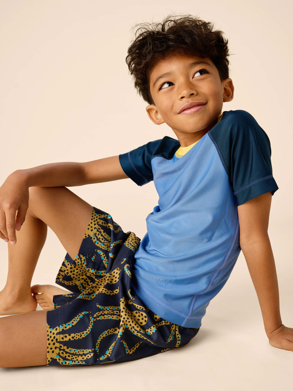 Mid-Length Swim Toddler Trunks - Jaguar Spotted Octopus