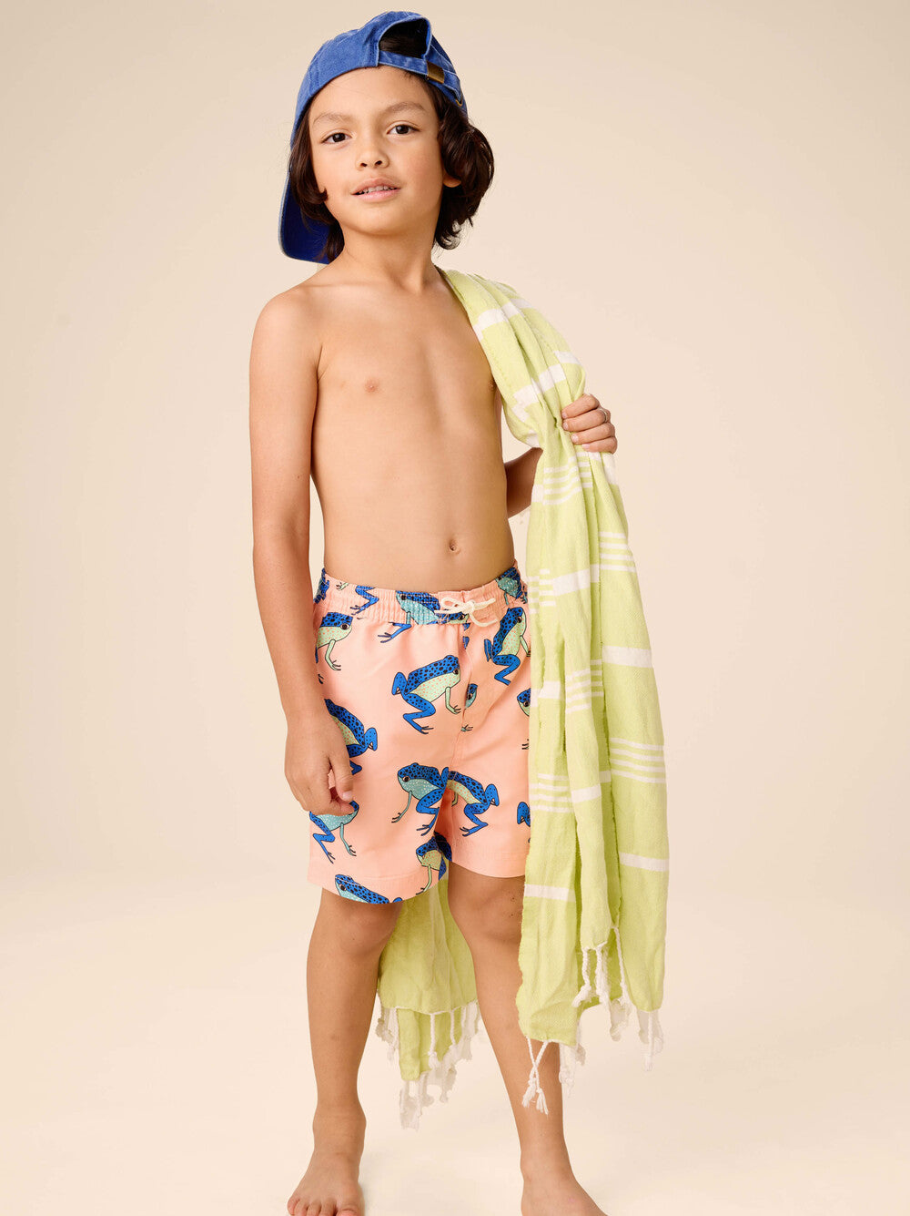 Mid-Length Swim Toddler Trunks - Blue Dart Frogs