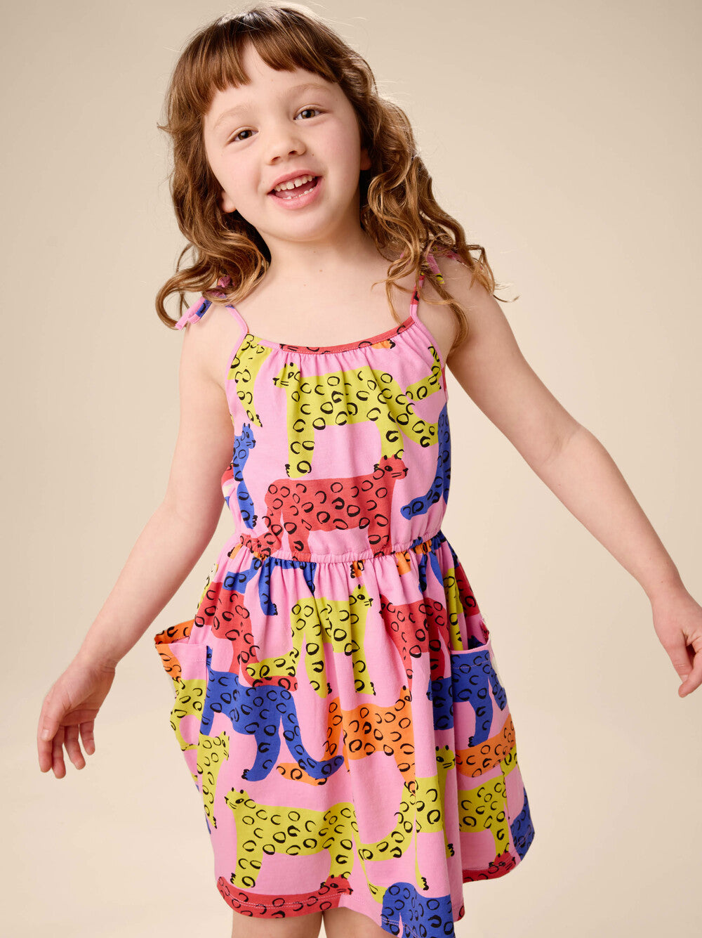 Tie Shoulder Twirl Dress - Bright Jaguars