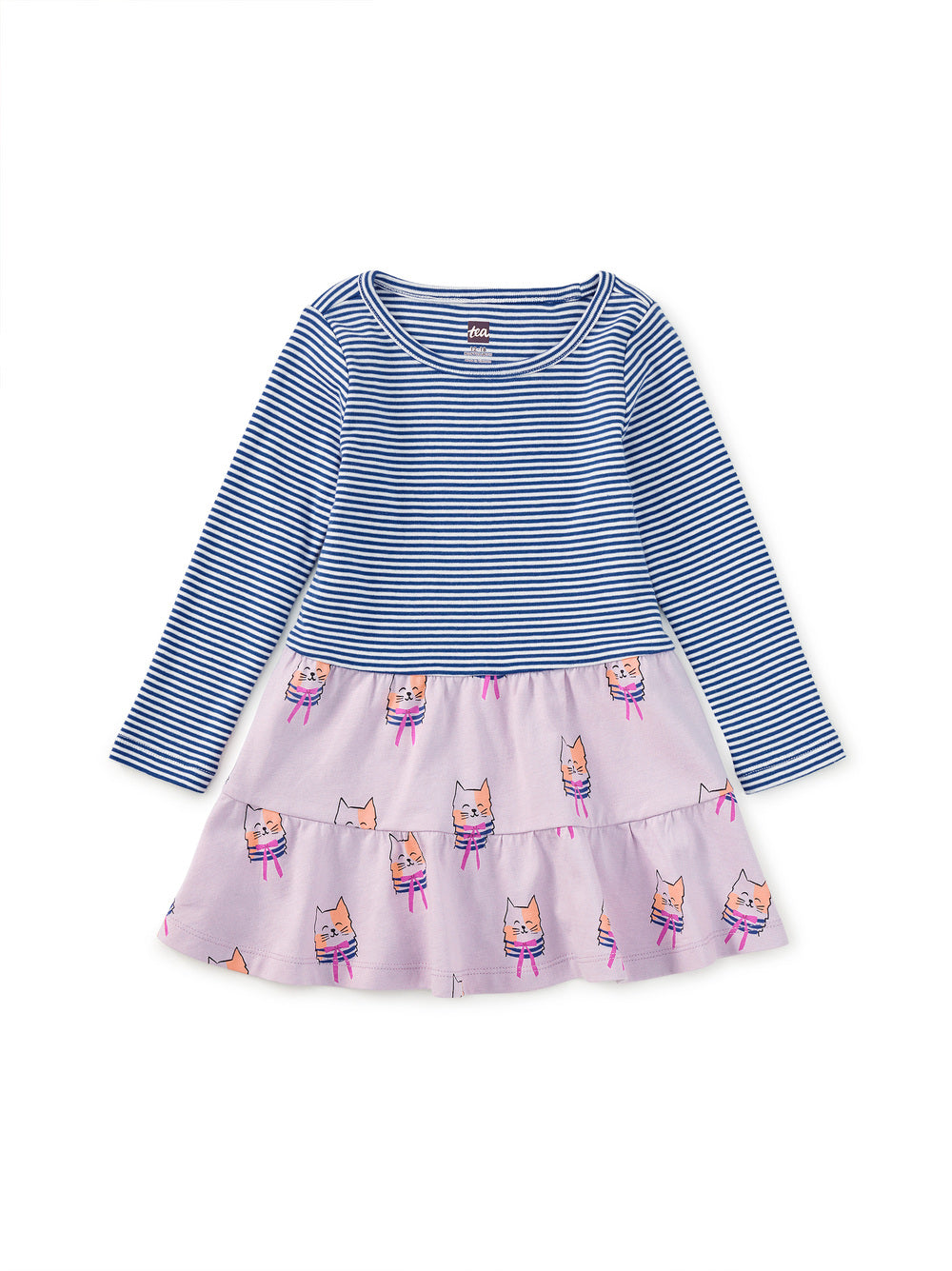 Tiered Skirted Twirl Baby Dress - Bow Tie Cats