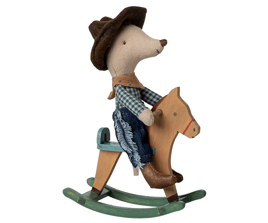 Cowboy Mouse on Rocking Horse - Little Brother