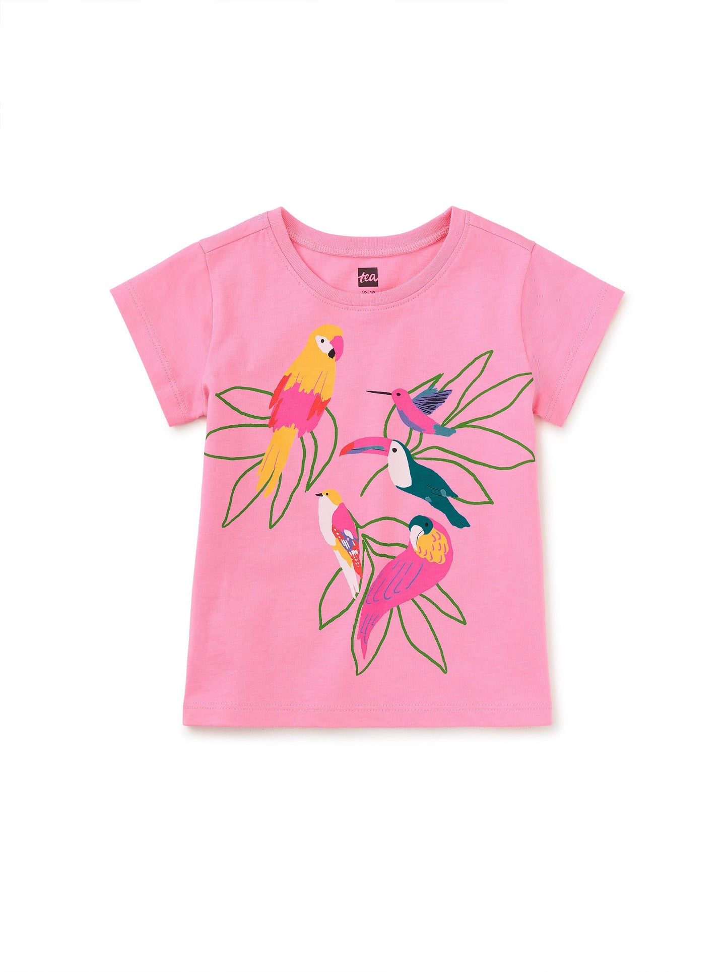 Tropical Birds Baby Graphic Tee - Sachet Pink