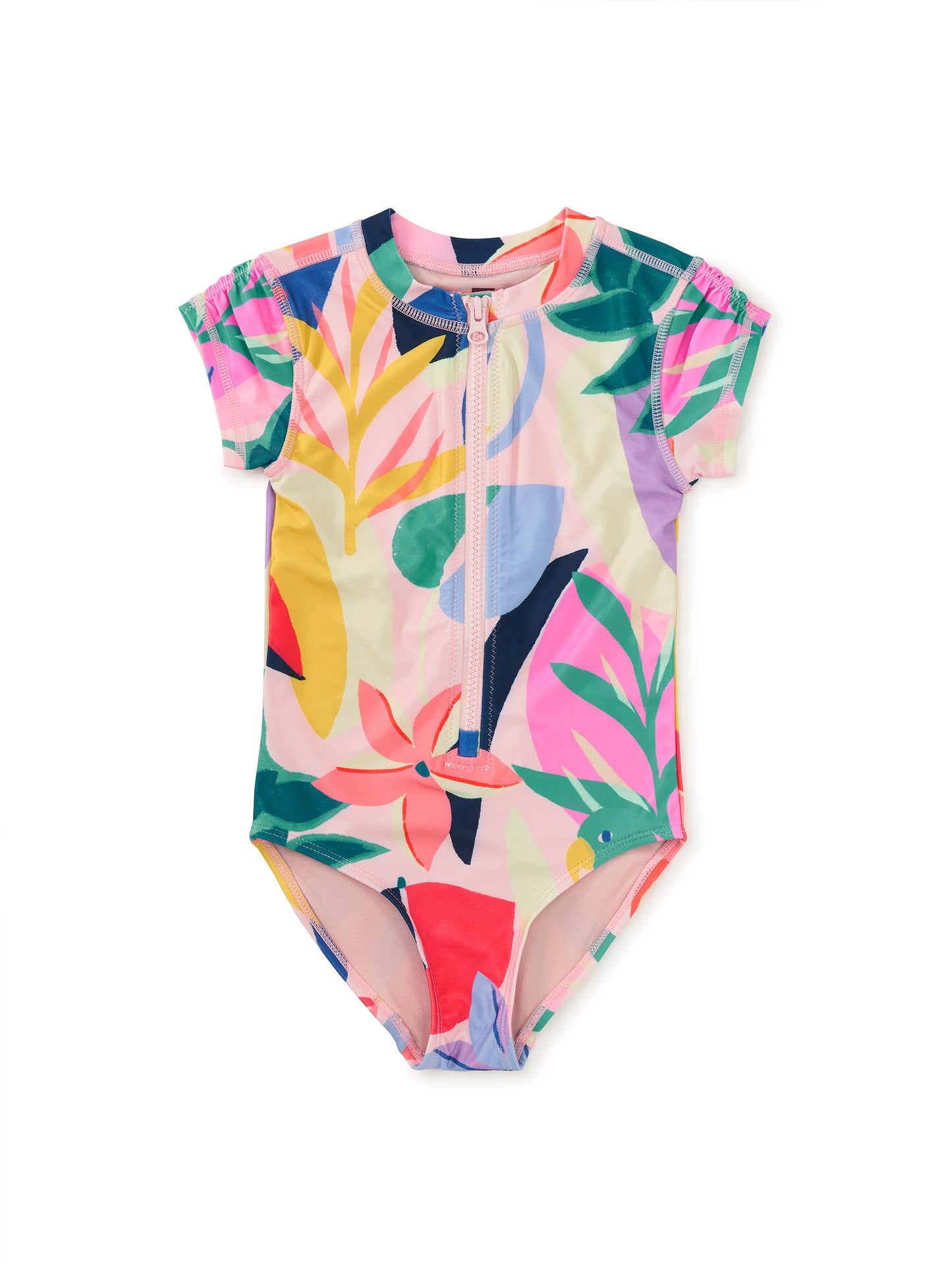 Rash Guard One-Piece Swimsuit - Parakeet Tropicalia