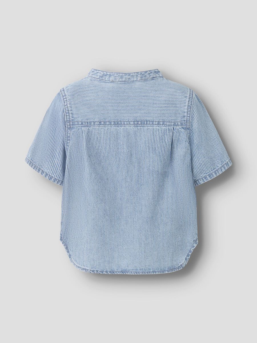Hans Stripe Denim Shirt - Light Blue