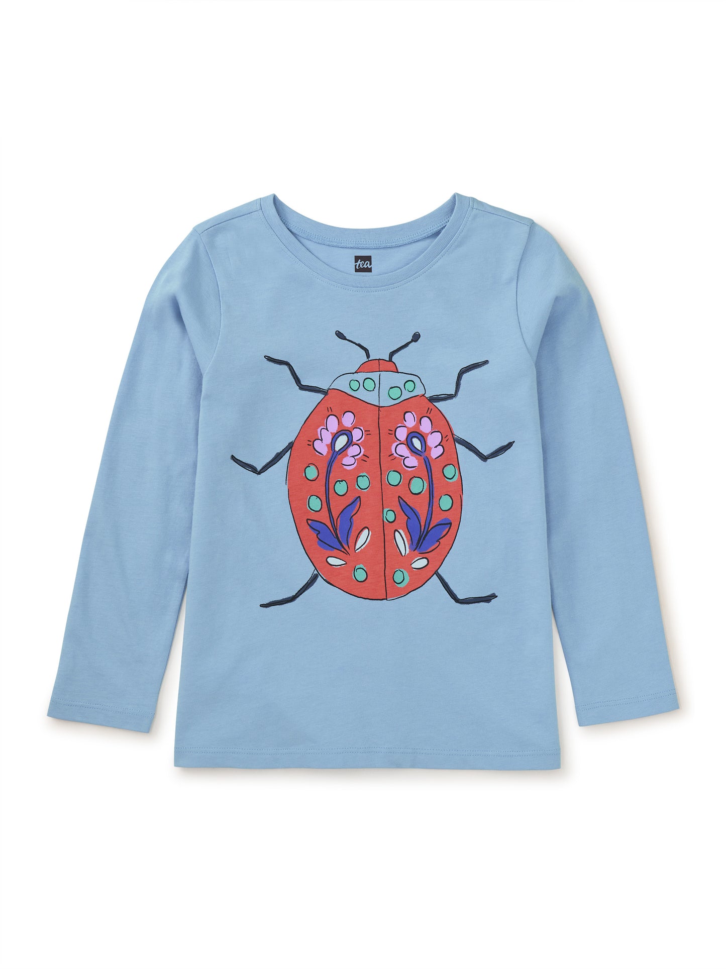 Painted Ladybug Graphic Baby Tee - Scenic Blue