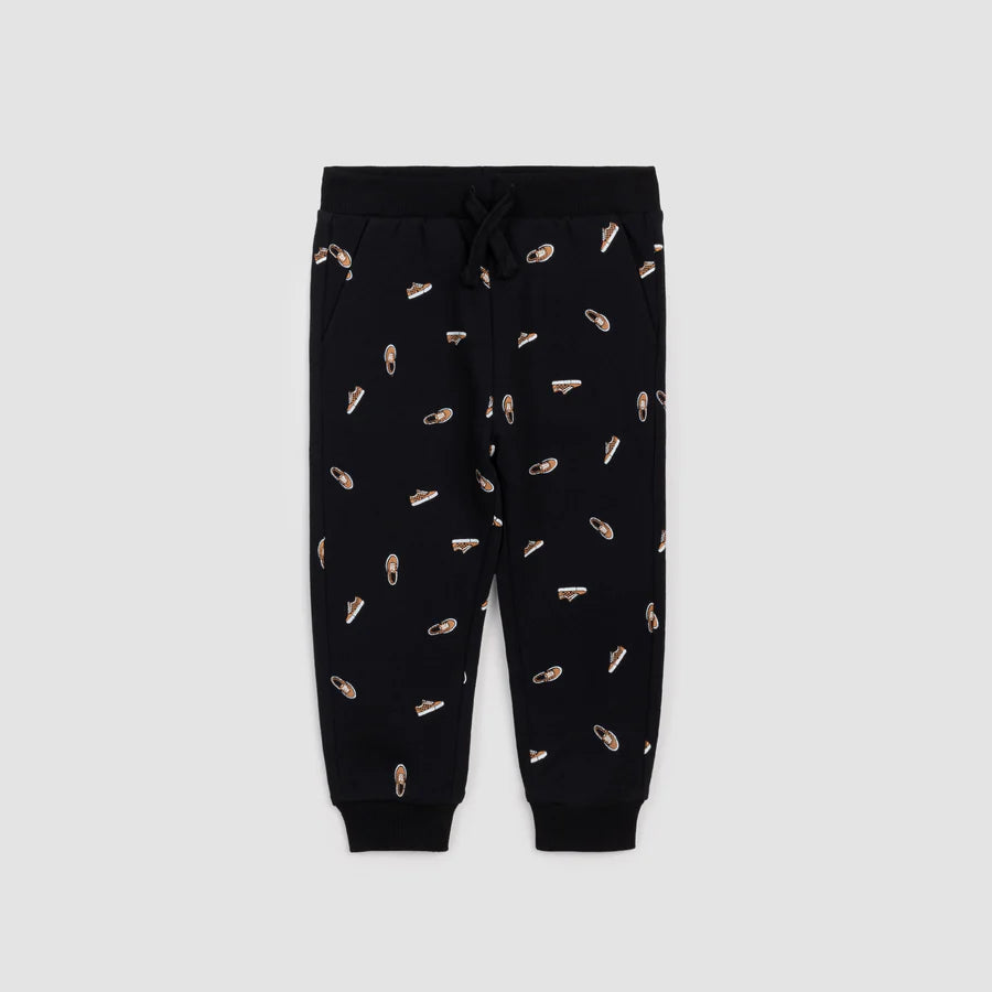 Sneaker Print Baby Joggers - Black