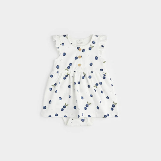 Blueberry Print Skirted Dress