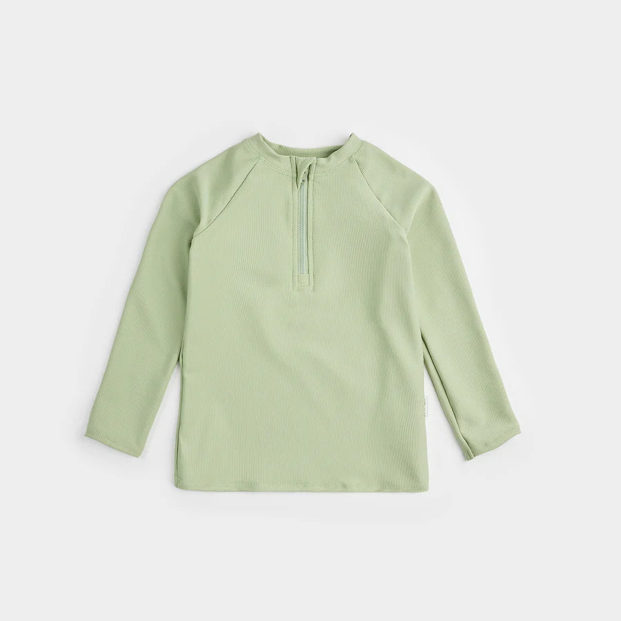 Long-Sleeve Toddler Rashguard - Ribbed Sage