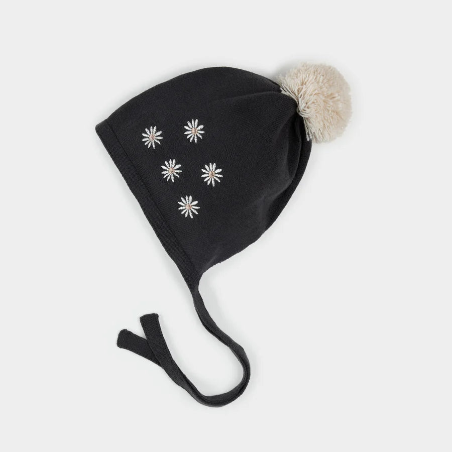 Knit Bonnet - Daisy Dark Grey