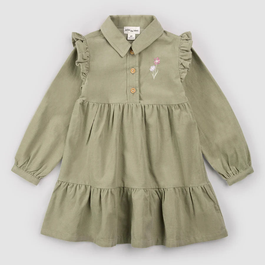 Corduroy Dress - Sage