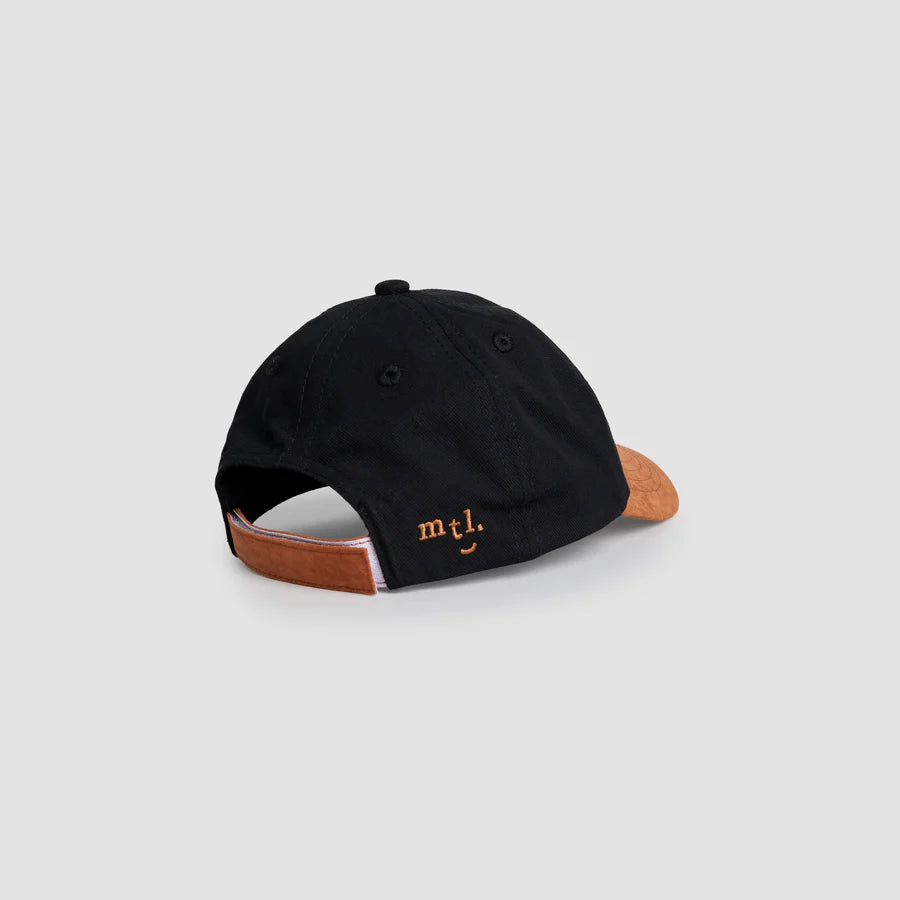 Suede Ball Cap - Black + Chocolate