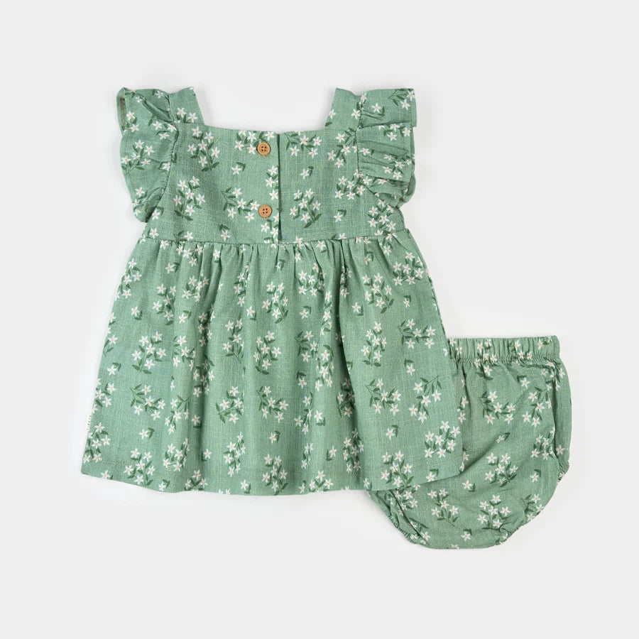 Cross Hatch Dress Set - Laurel Green Exotic Flowers