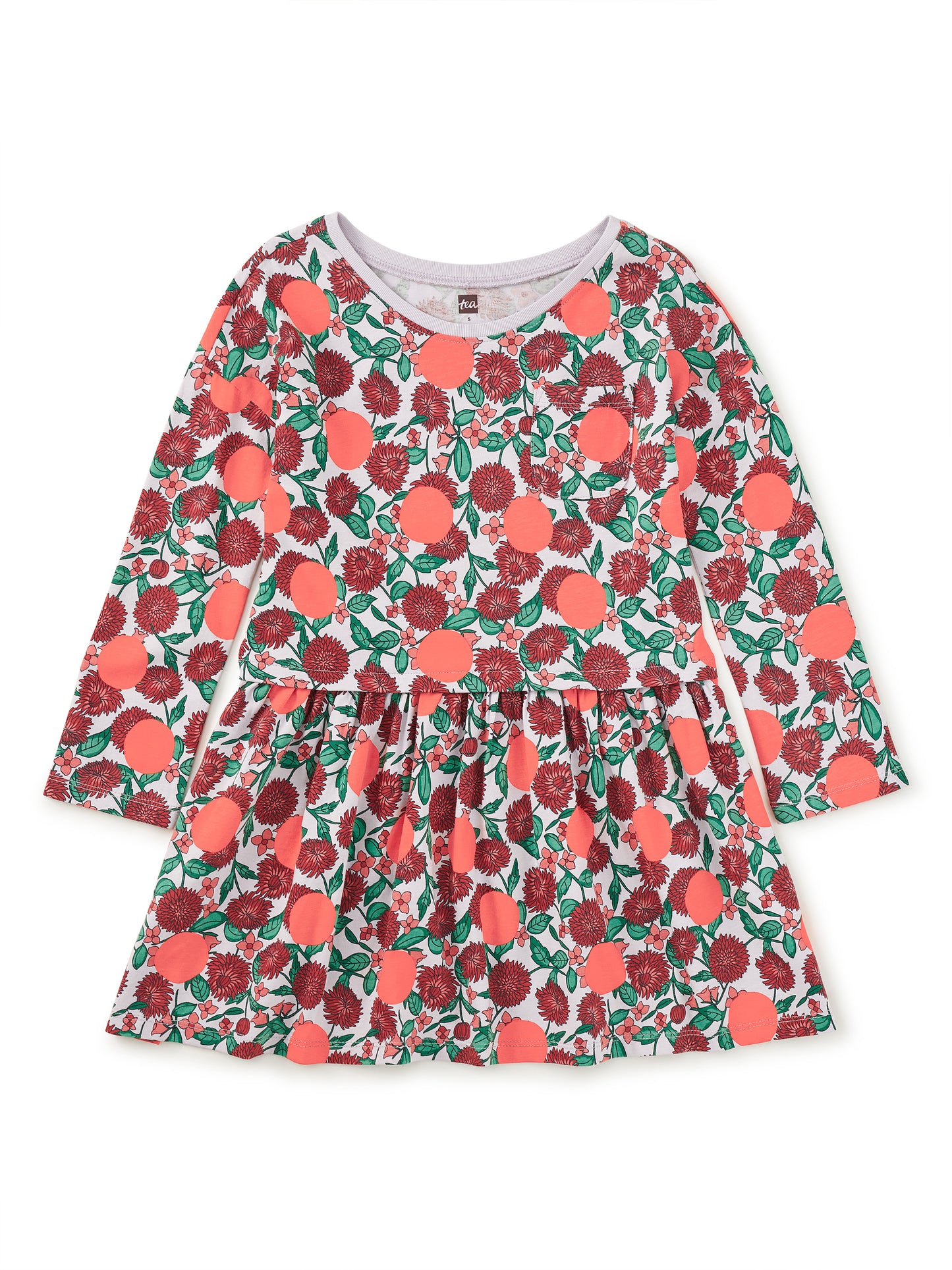 Printed Pocket Play Dress - Persimmon Dot Floral