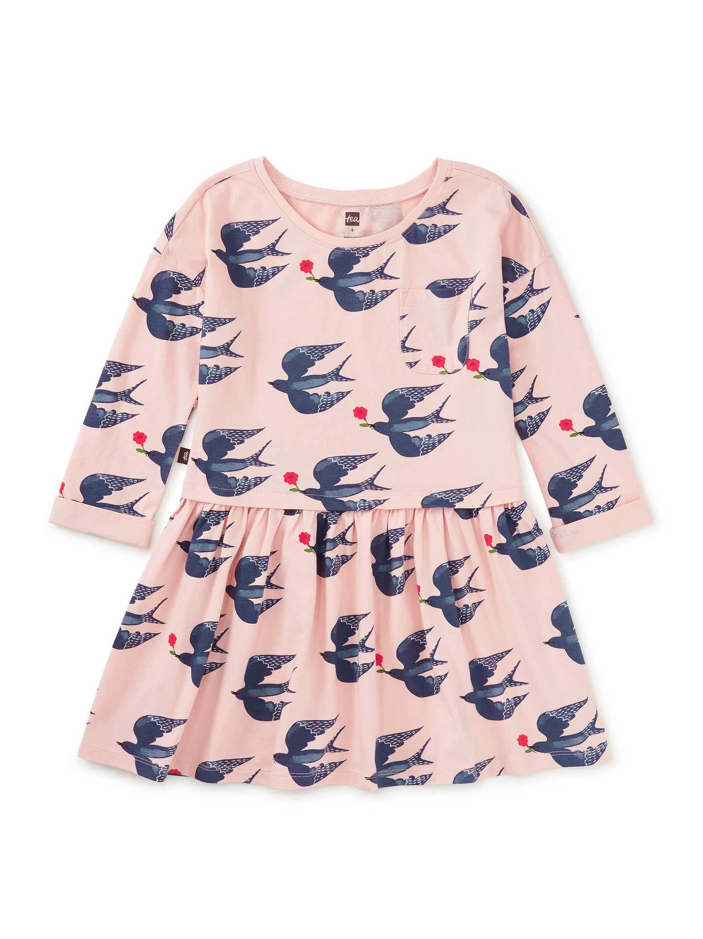 Printed Pocket Play Dress - Magpies + Flowers