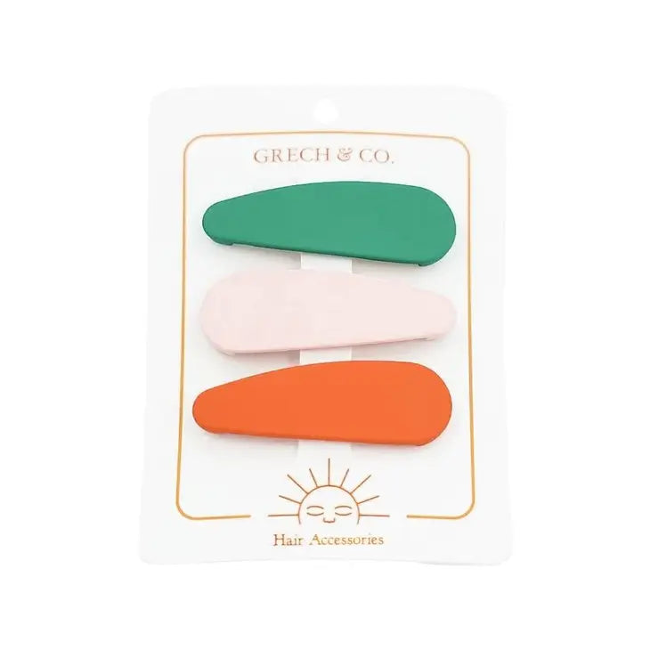 Snap Matte Hair Clip Set of Three