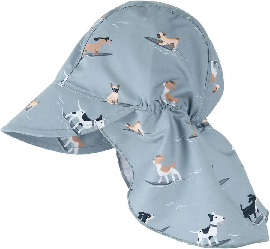 Retro Dog Print Powder Blue Flab Hat