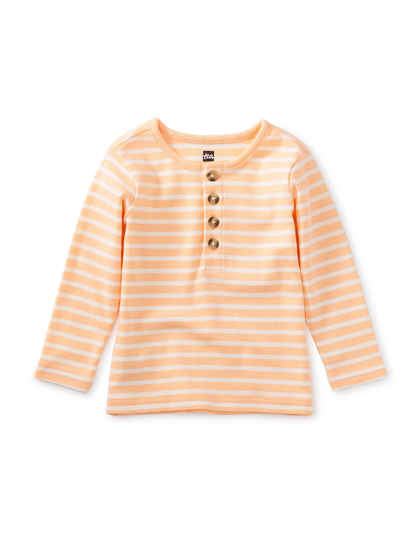Henley Long Sleeve Tee - Salmon