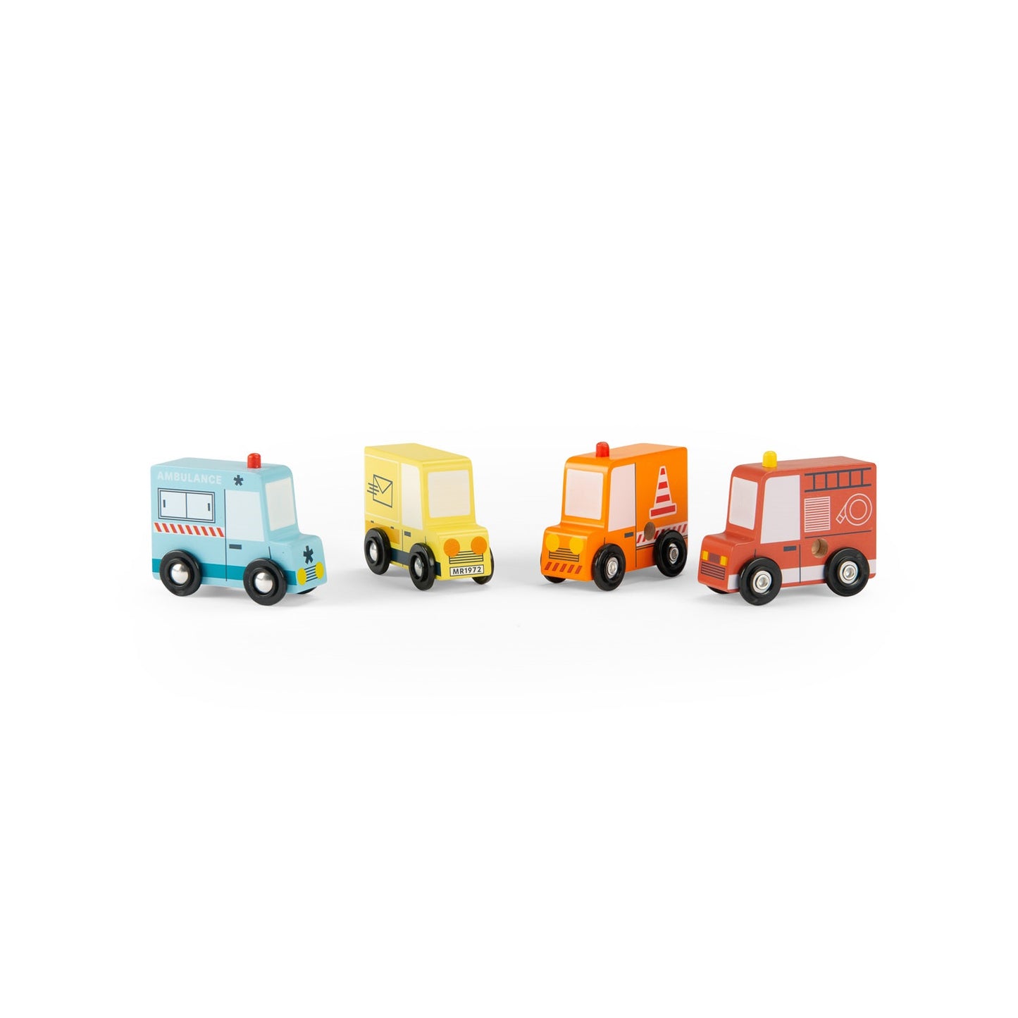 Avenue Du Moulin - Set of 4 Wooden Trucks
