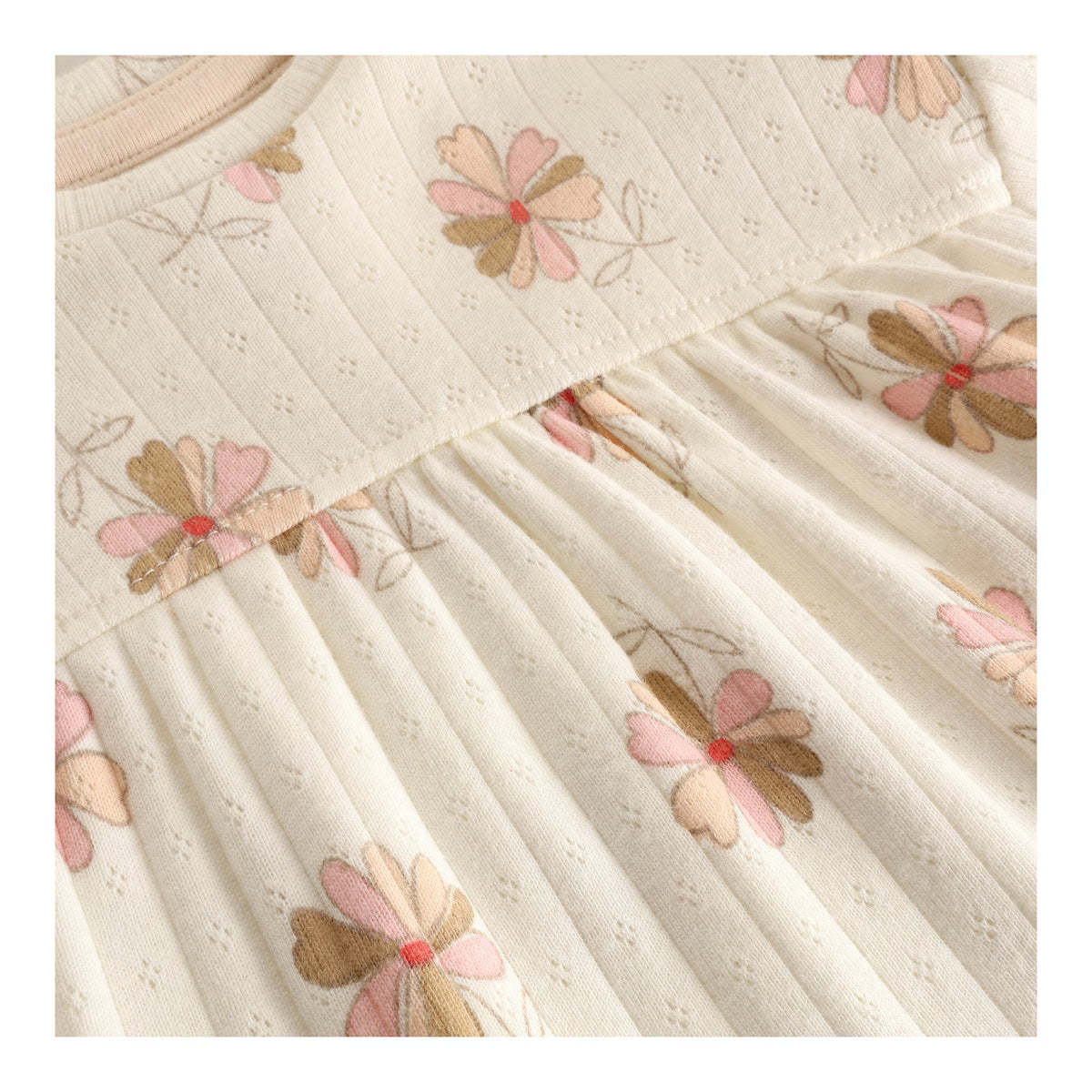 Openwork Floral Dress Long Sleeve