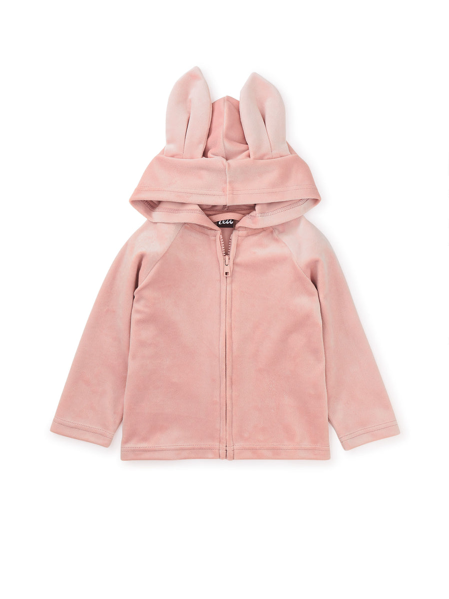 Bunny Ears Velour Baby Hoodie - Cameo Pink – Purr Petite