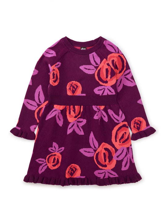 French Rose Baby Sweater Dress