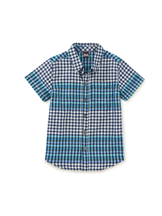 Plaid Button Up Woven Baby Shirt - Nairobi Plaid