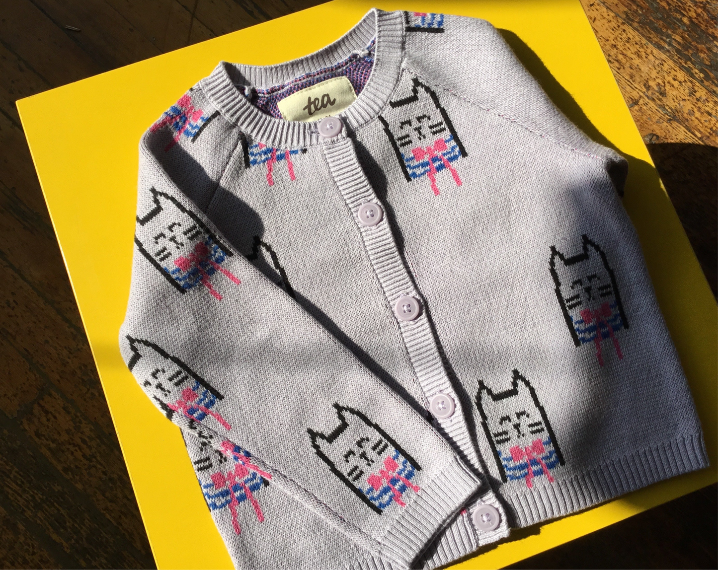 Iconic Baby Cardigan - Bowtie Cats