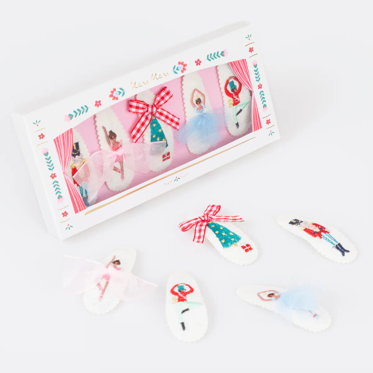 Embroidered Nutcracker Hair Clips