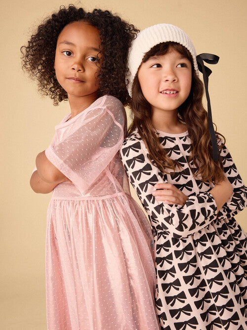 Blouson Sleeve Pocket Dress-Bow