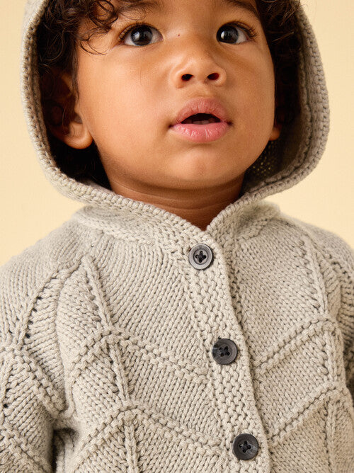 Creature Comfort Baby Cardigan-Med Heather Grey