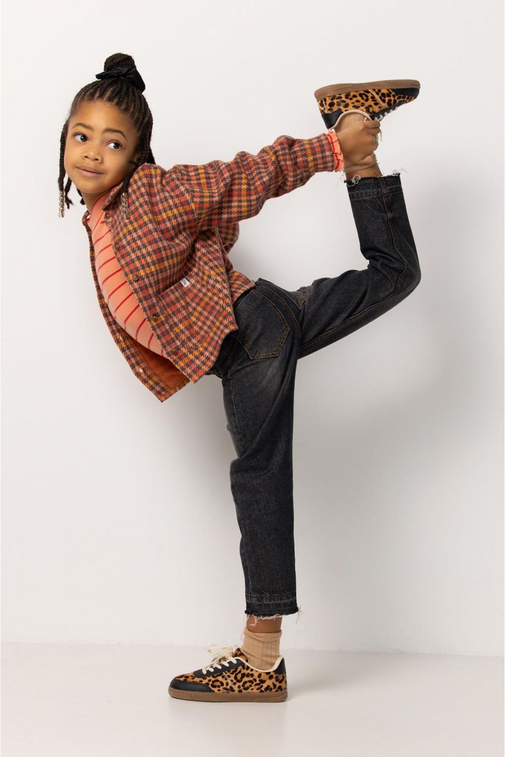 Pomona Long Sleeve Blouse -Check pattern Light Brown