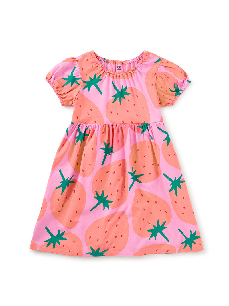 Puff Sleeve Empire Dress Strawberry - Toddler