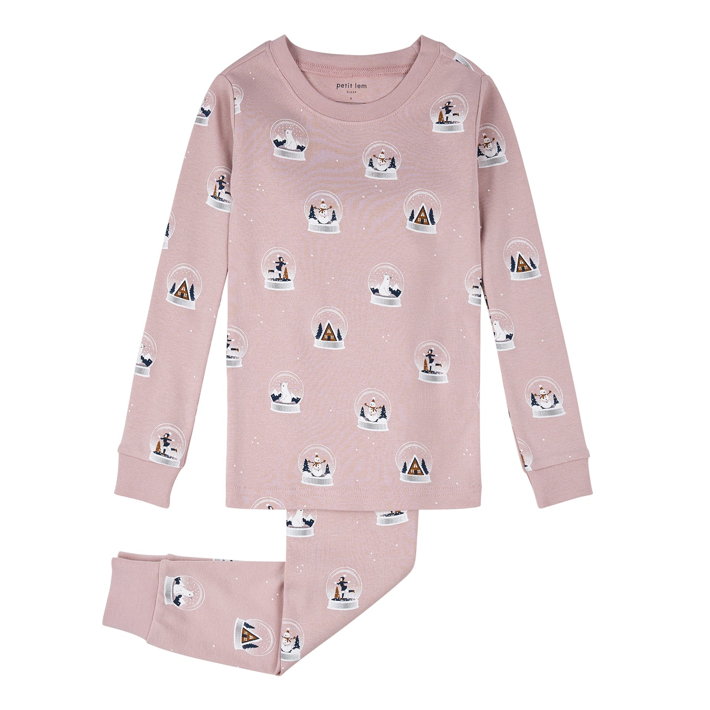 Toddler PJ Set -Snowglobe Print-Purple