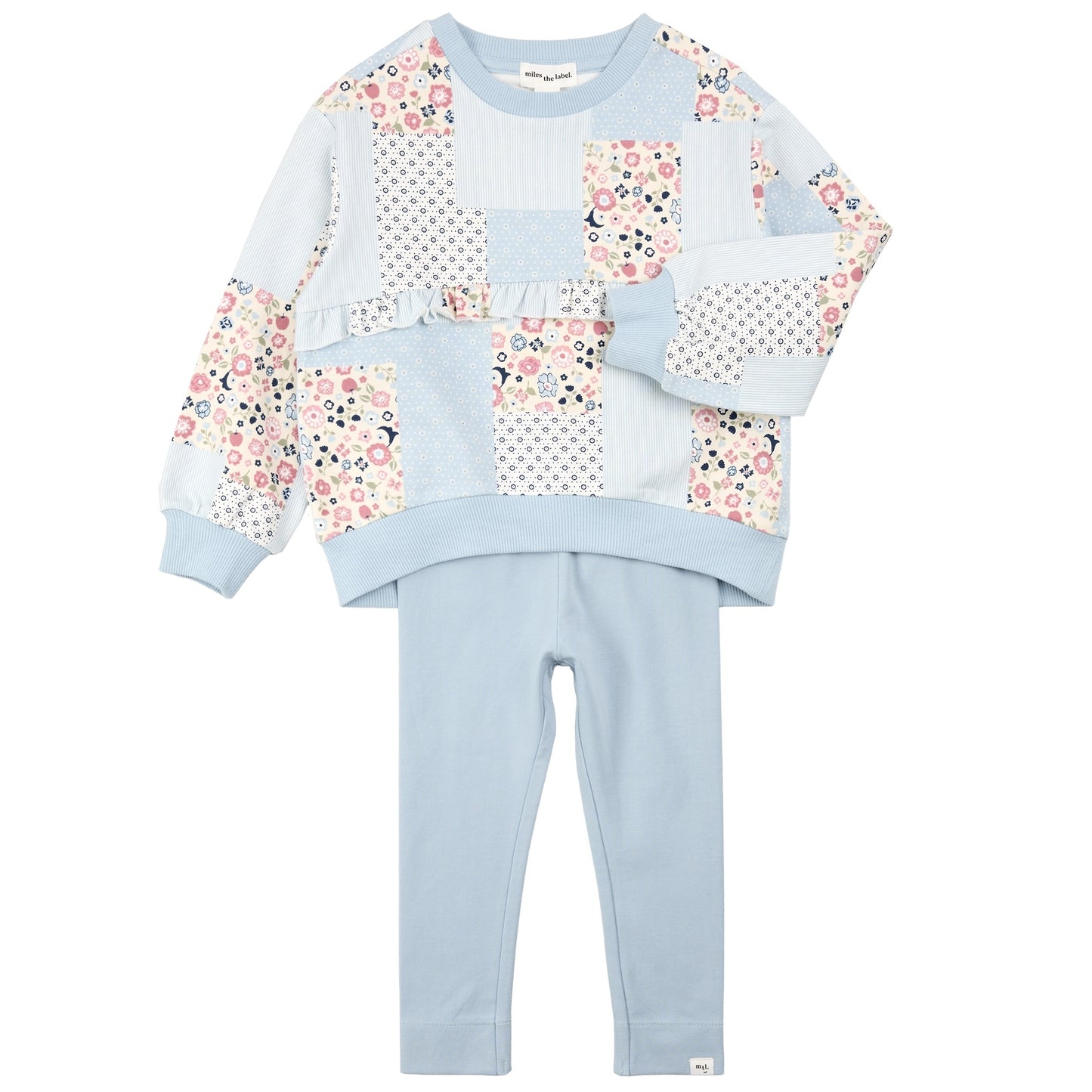 2 piece Baby Set- Top and Legging Knit-Blue (25FMW06E01B)
