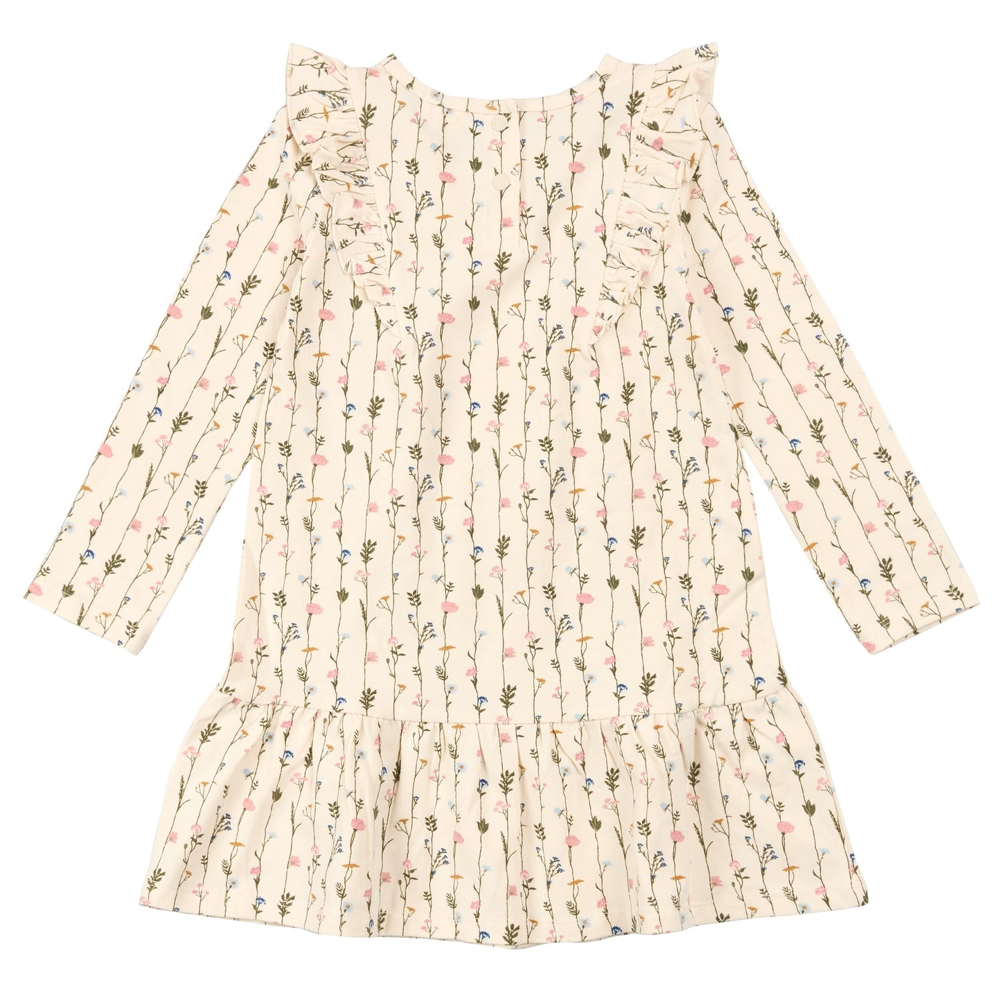 Baby Dress Knit-Beige - Garden Wall Print on Birch Dress