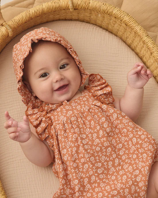Woven Ruffle Baby Bonnet - Poppy Floral