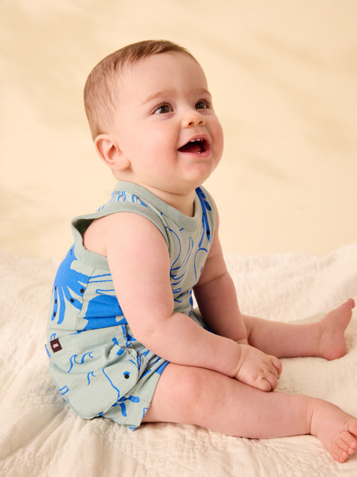 Sleeveless Baby Romper - Sketched Octopus