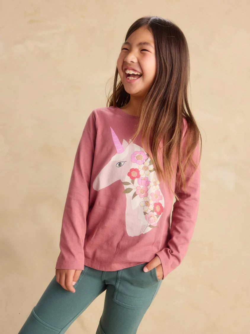 Floral unicorn graphic Tee