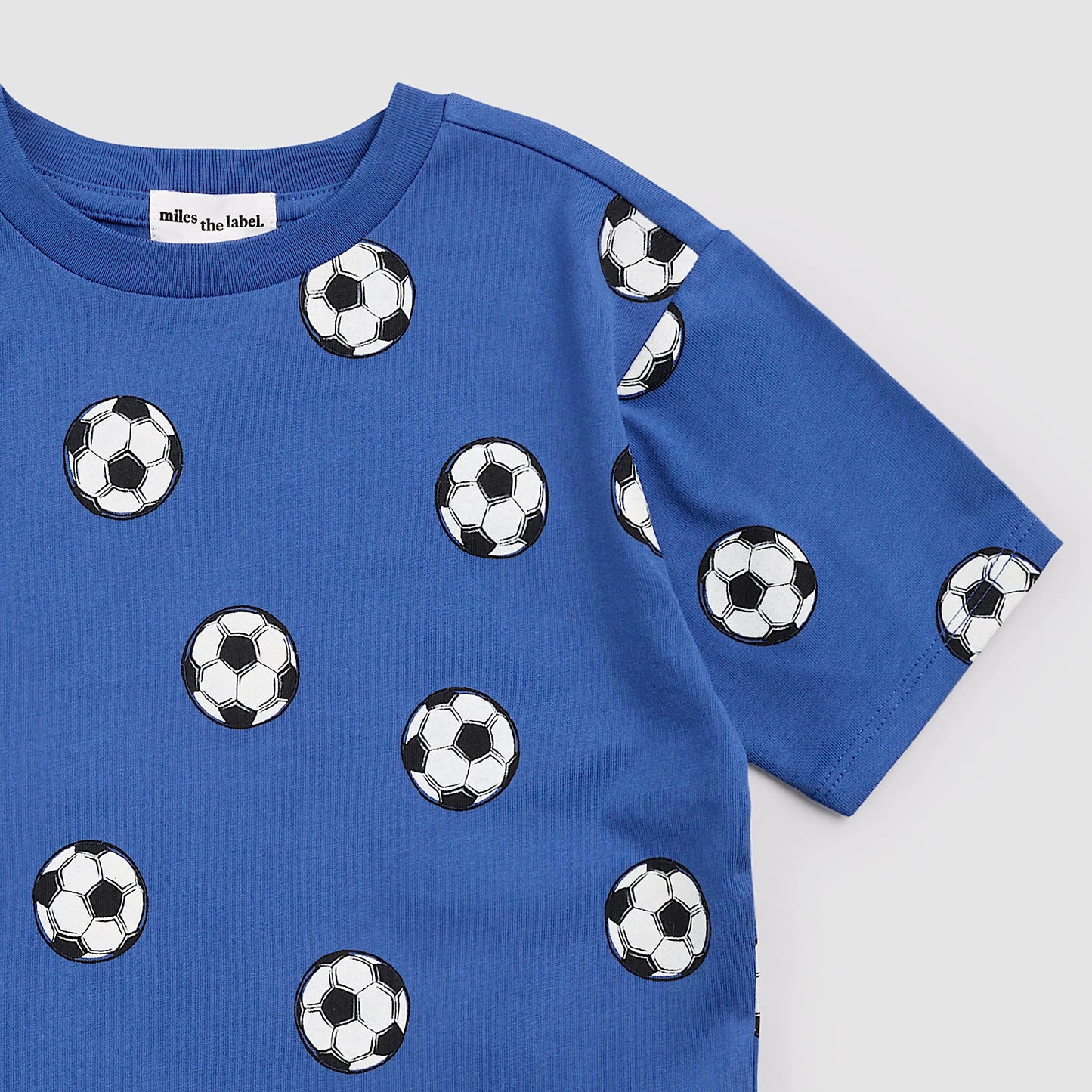 Soccer Ball on Royal Blue T-Shirt