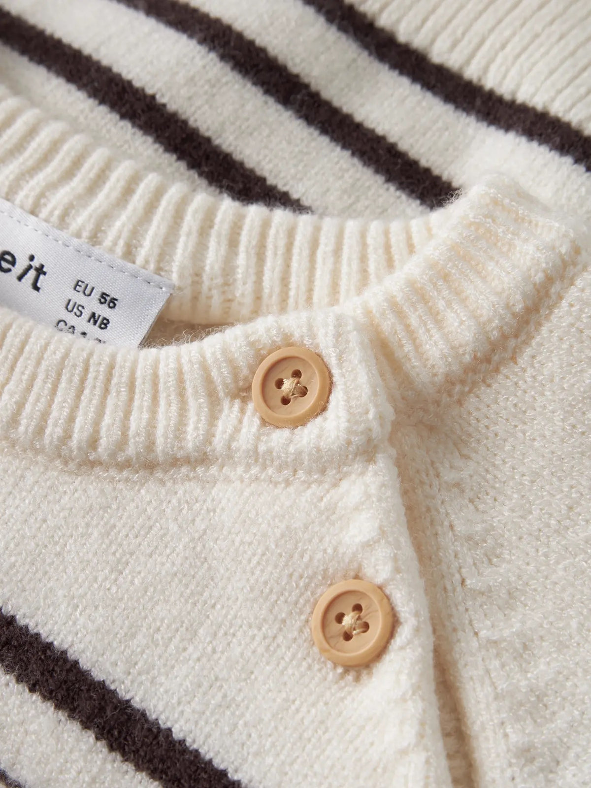 Onstripea Knit Pullover - Antique White/Chocolate Plum