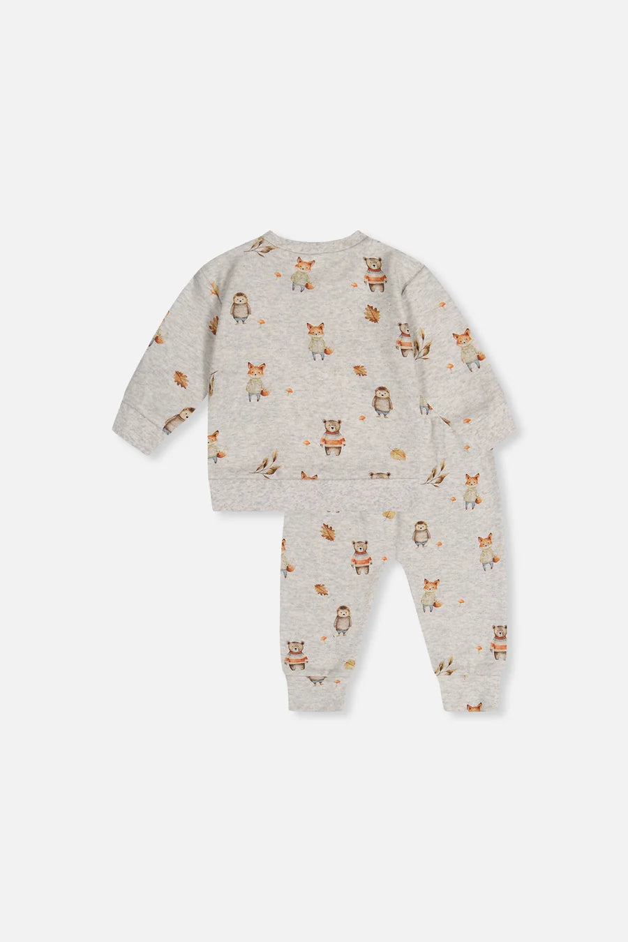 Organic Cotton Pants And Top Set - Beige Animal Print