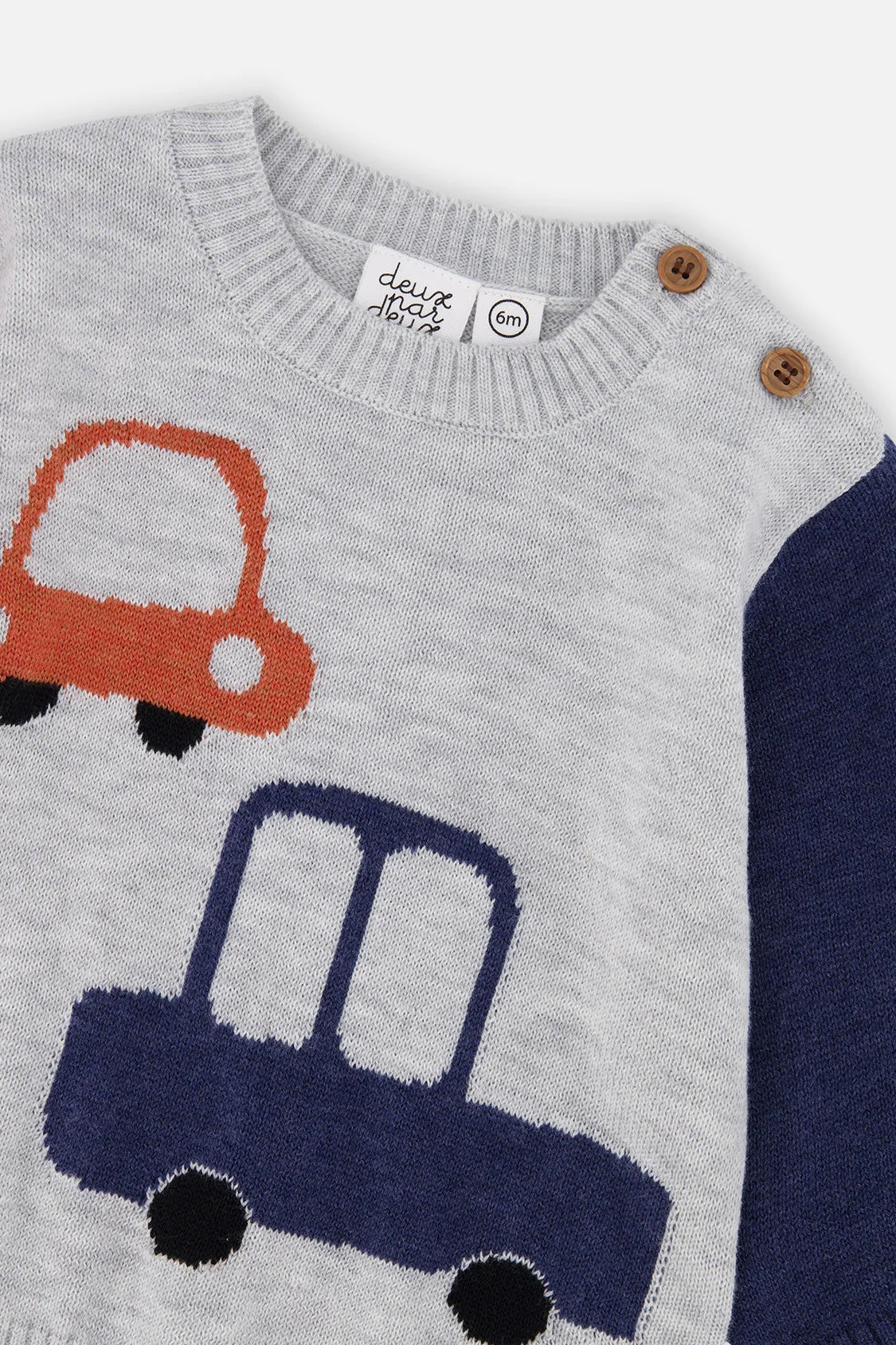 Knitted Top And Pants Set Blue And Orange