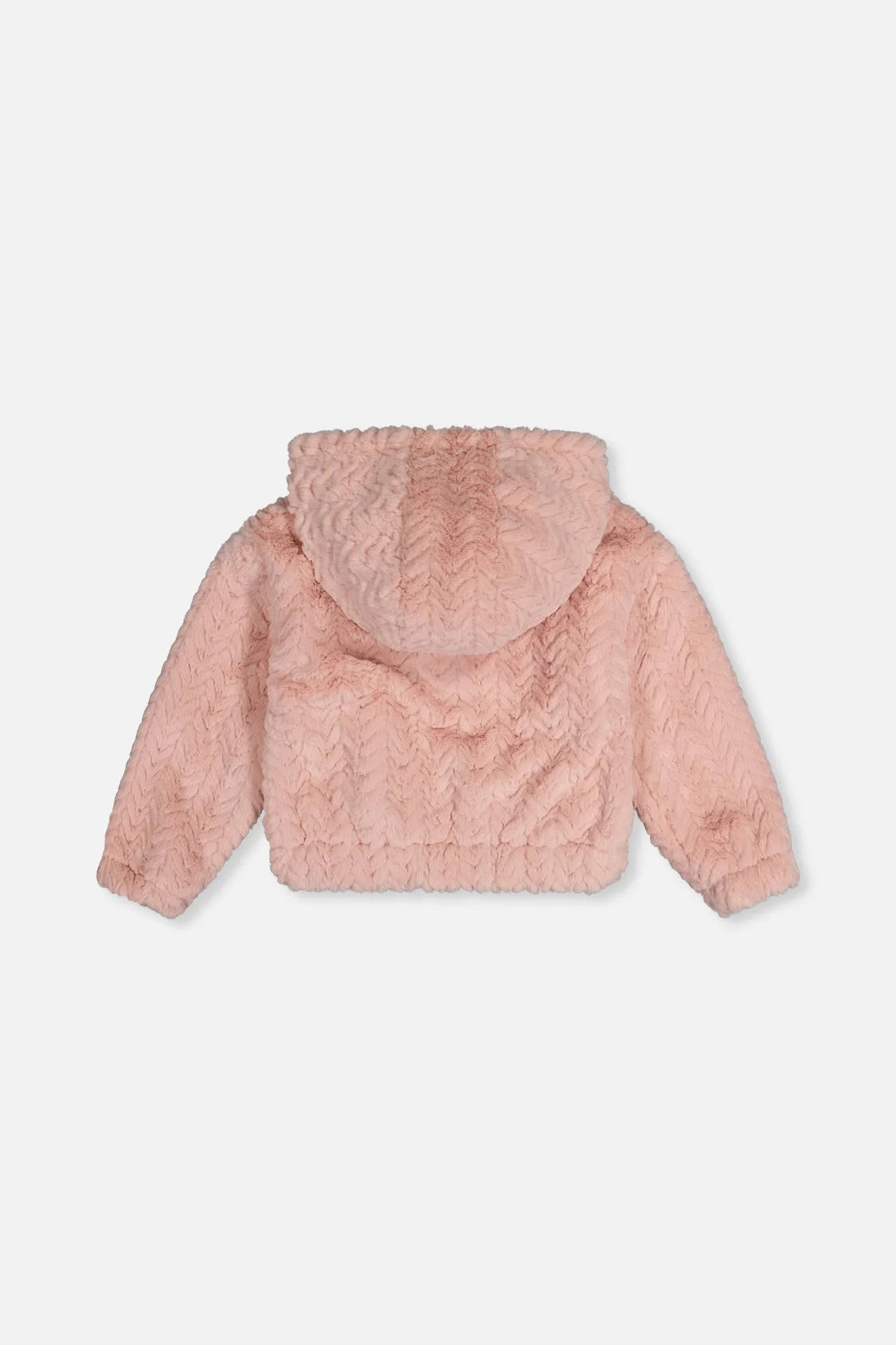 Faux Fur Hooded Cardigan Pink
